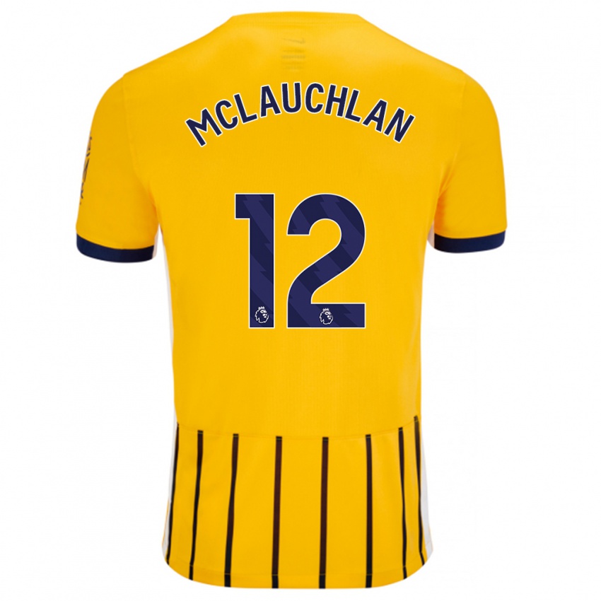 Enfant Maillot Rachel Mclauchlan #12 Doré Bleu À Fines Rayures Tenues Extérieur 2024/25 T-Shirt Suisse