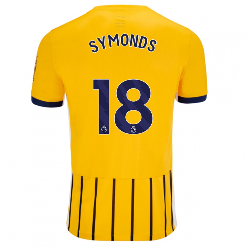 Enfant Maillot Maisie Symonds #18 Doré Bleu À Fines Rayures Tenues Extérieur 2024/25 T-Shirt Suisse