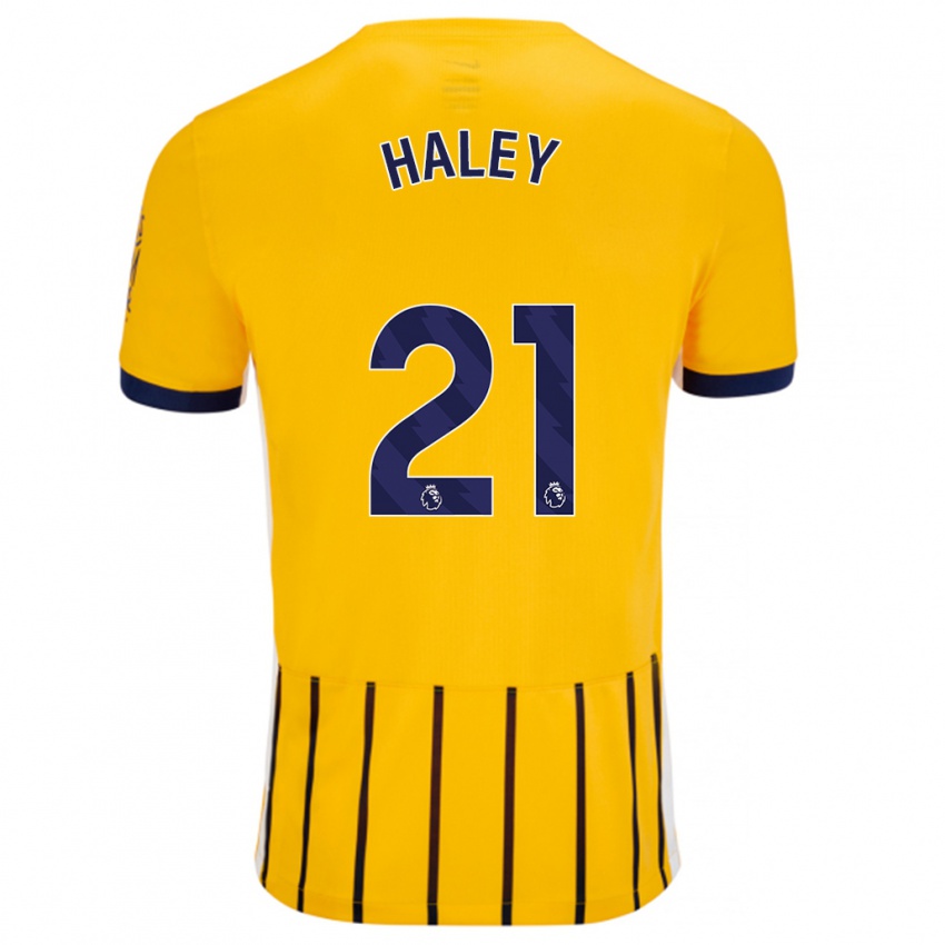 Enfant Maillot Madison Haley #21 Doré Bleu À Fines Rayures Tenues Extérieur 2024/25 T-Shirt Suisse