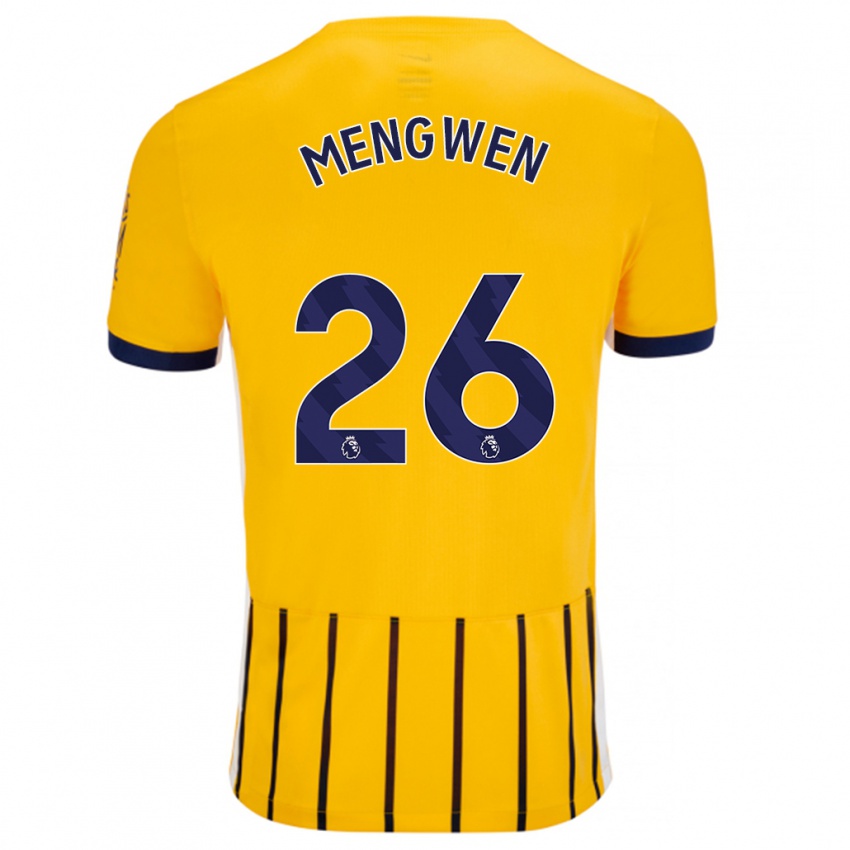 Enfant Maillot Li Mengwen #26 Doré Bleu À Fines Rayures Tenues Extérieur 2024/25 T-Shirt Suisse