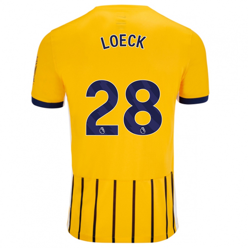 Kinder Melina Loeck #28 Gold Blau Nadelstreifen Auswärtstrikot Trikot 2024/25 T-Shirt Schweiz