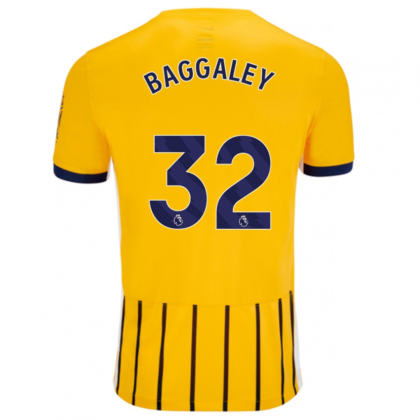 Kinder Sophie Baggaley #32 Gold Blau Nadelstreifen Auswärtstrikot Trikot 2024/25 T-Shirt Schweiz