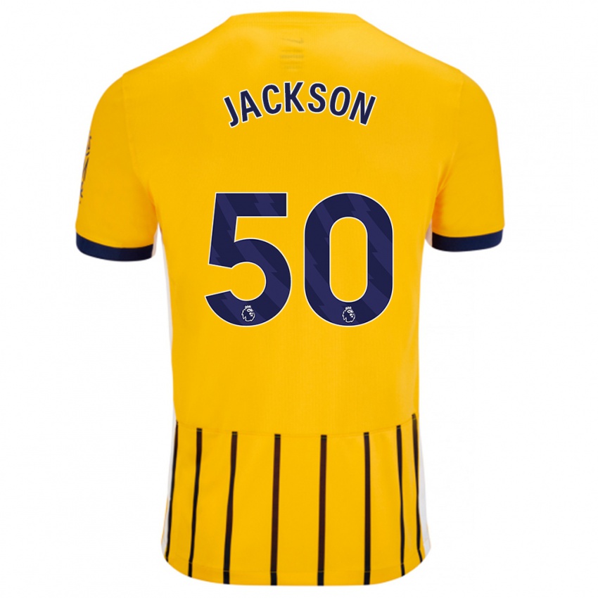 Kinder Ben Jackson #50 Gold Blau Nadelstreifen Auswärtstrikot Trikot 2024/25 T-Shirt Schweiz