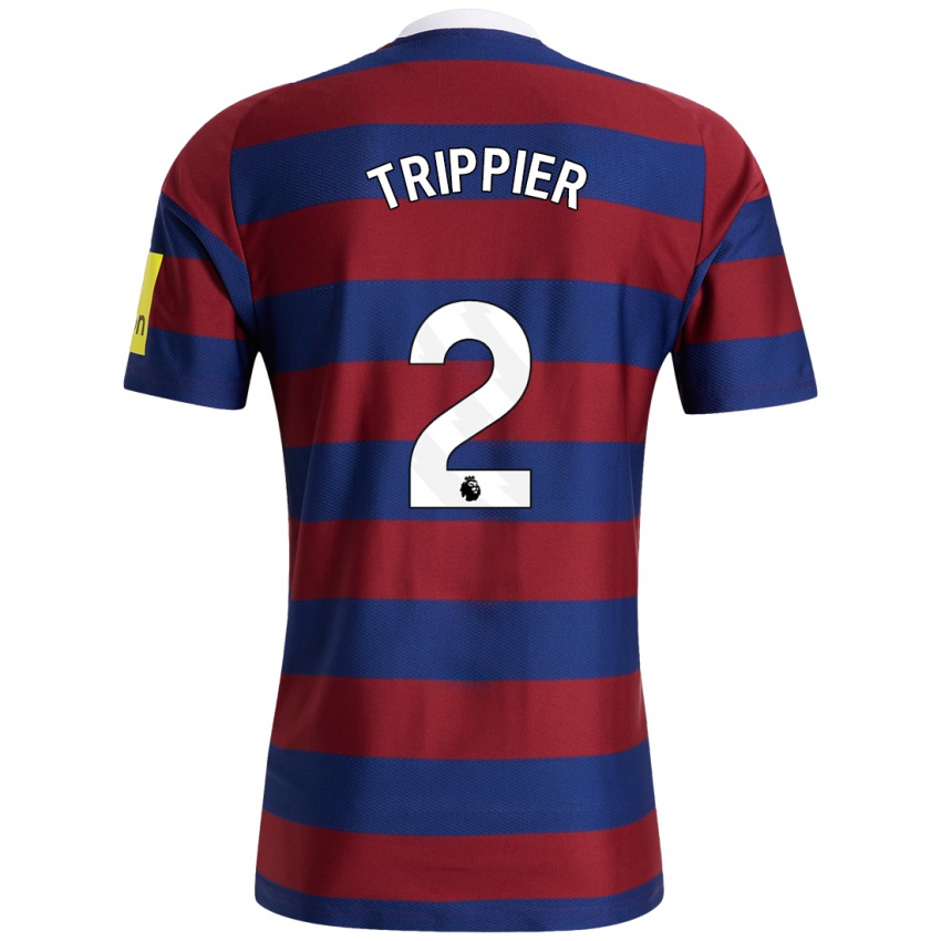 Kinder Kieran Trippier #2 Burgunderrot Marineblau Auswärtstrikot Trikot 2024/25 T-Shirt Schweiz