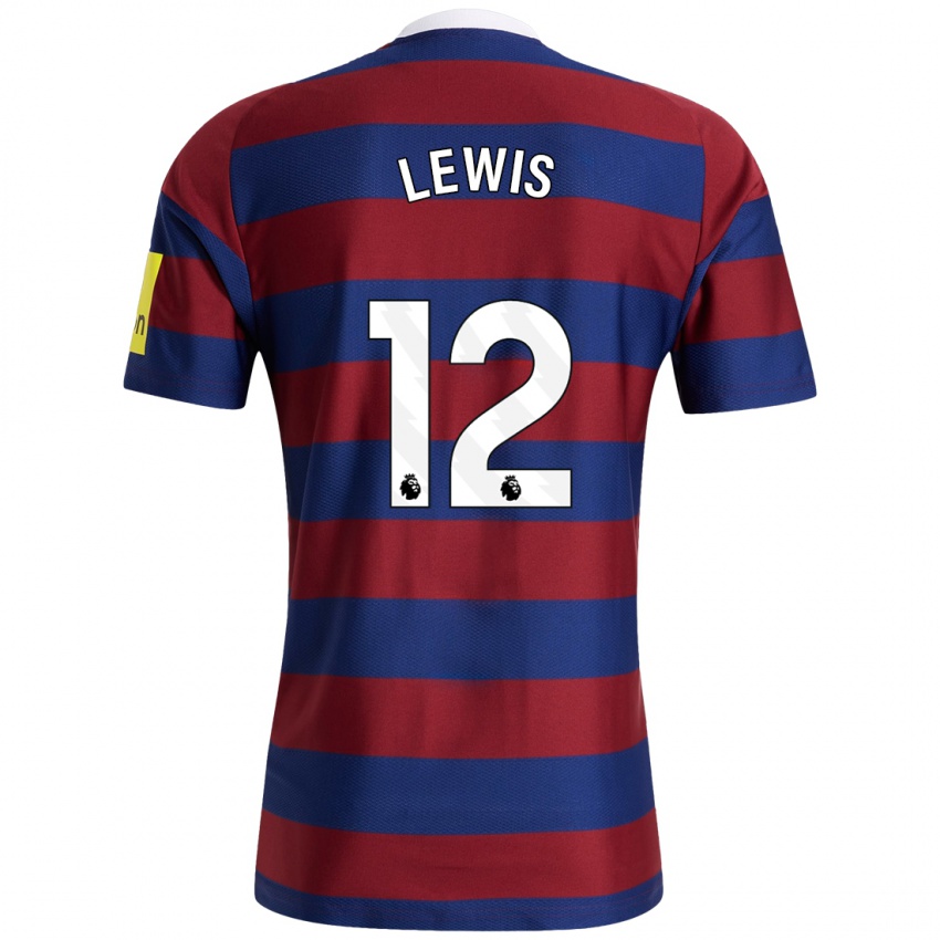 Kinder Jamal Lewis #12 Burgunderrot Marineblau Auswärtstrikot Trikot 2024/25 T-Shirt Schweiz