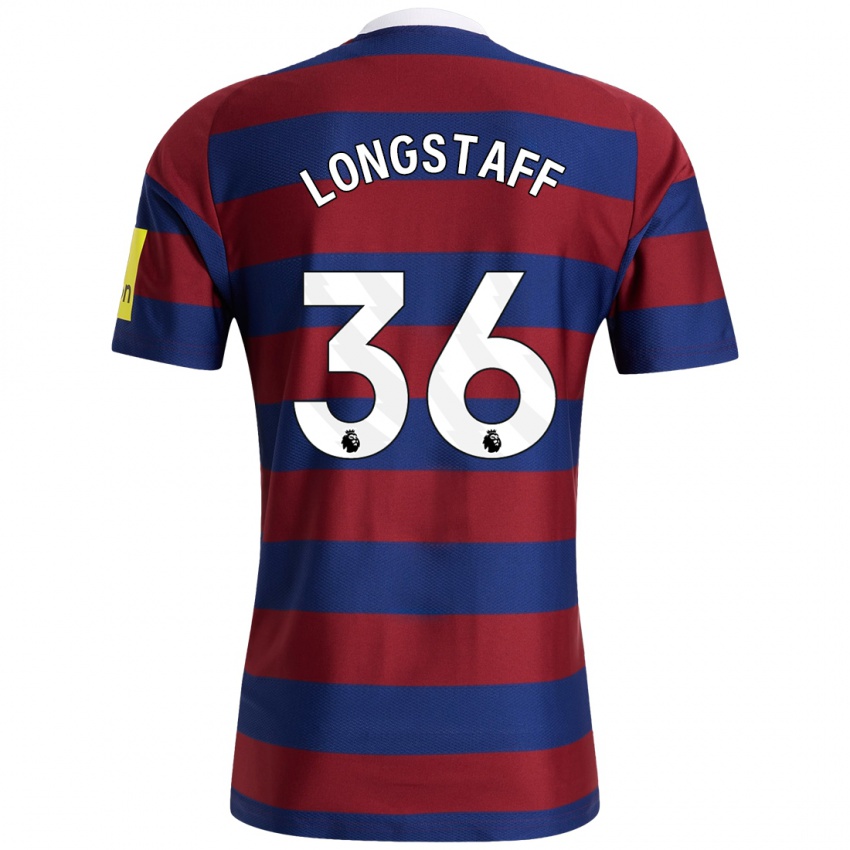 Kinder Sean Longstaff #36 Burgunderrot Marineblau Auswärtstrikot Trikot 2024/25 T-Shirt Schweiz