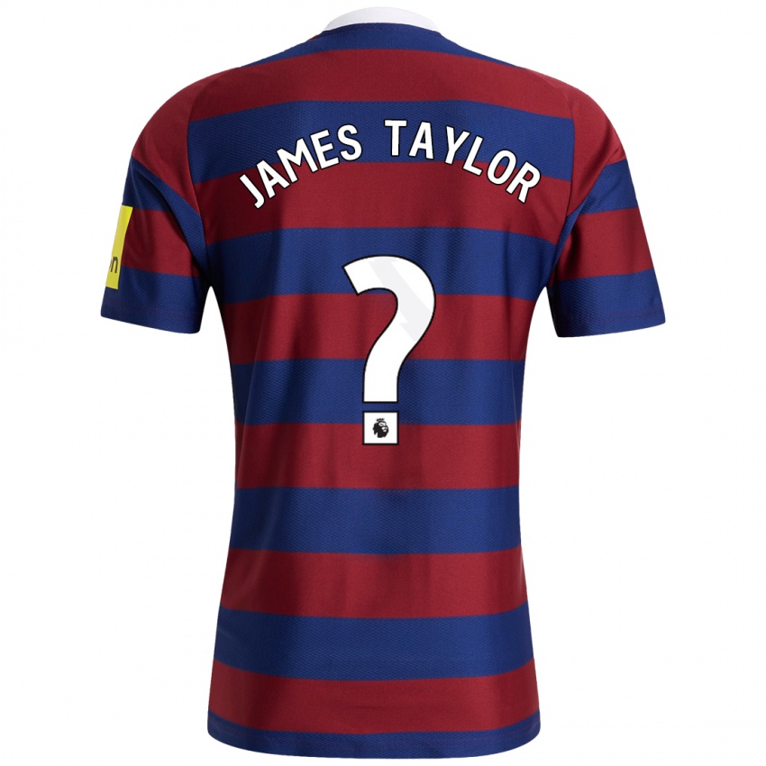 Kinder James Taylor #0 Burgunderrot Marineblau Auswärtstrikot Trikot 2024/25 T-Shirt Schweiz