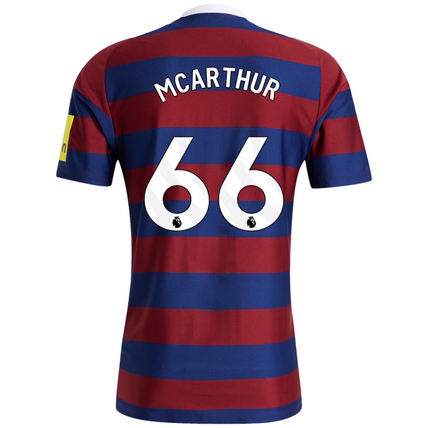 Kinder Charlie Mcarthur #66 Burgunderrot Marineblau Auswärtstrikot Trikot 2024/25 T-Shirt Schweiz