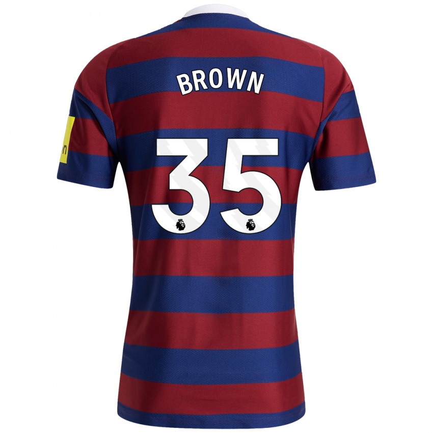 Kinder Will Brown #35 Burgunderrot Marineblau Auswärtstrikot Trikot 2024/25 T-Shirt Schweiz