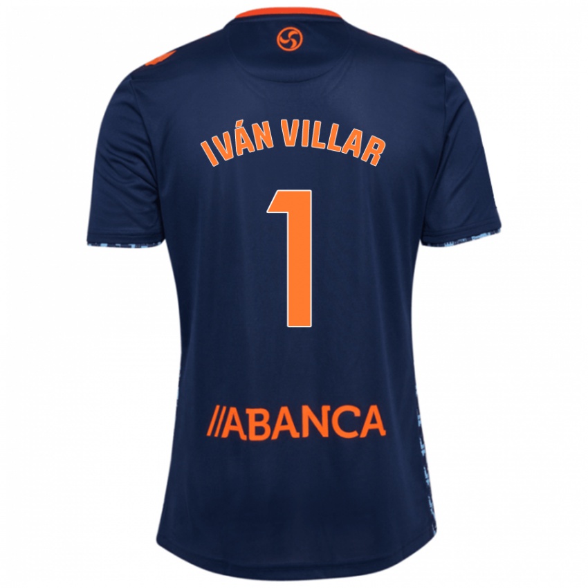 Enfant Maillot Iván Villar #1 Bleu Marine Tenues Extérieur 2024/25 T-Shirt Suisse