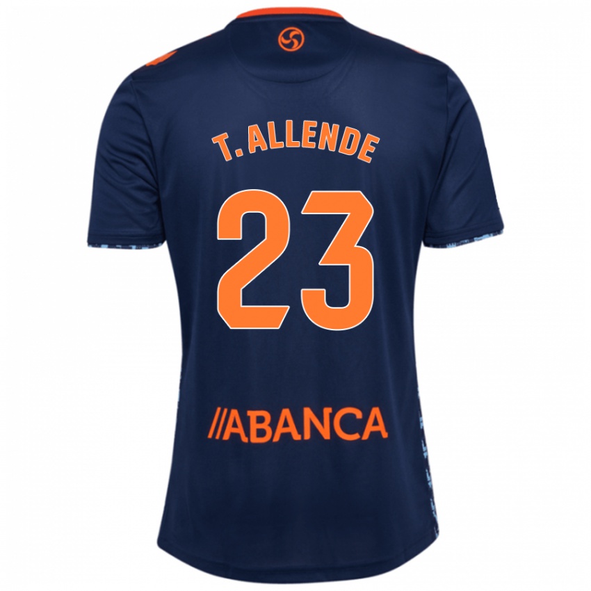 Enfant Maillot Tadeo Allende #23 Bleu Marine Tenues Extérieur 2024/25 T-Shirt Suisse