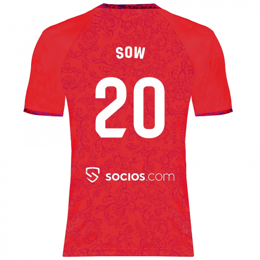 Kinder Djibril Sow #20 Rot Auswärtstrikot Trikot 2024/25 T-Shirt Schweiz