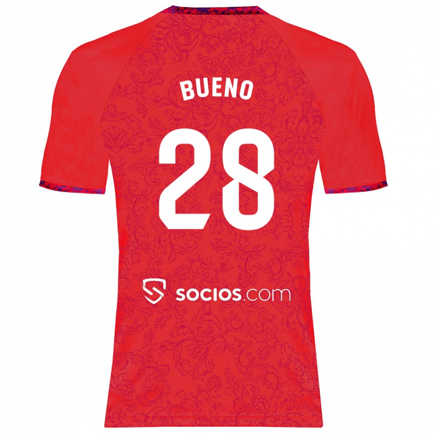 Kinder Manu Bueno #28 Rot Auswärtstrikot Trikot 2024/25 T-Shirt Schweiz