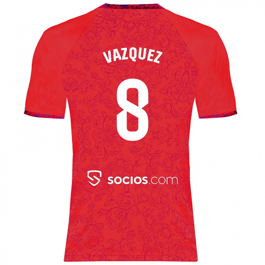 Kinder Manolo Vázquez #8 Rot Auswärtstrikot Trikot 2024/25 T-Shirt Schweiz