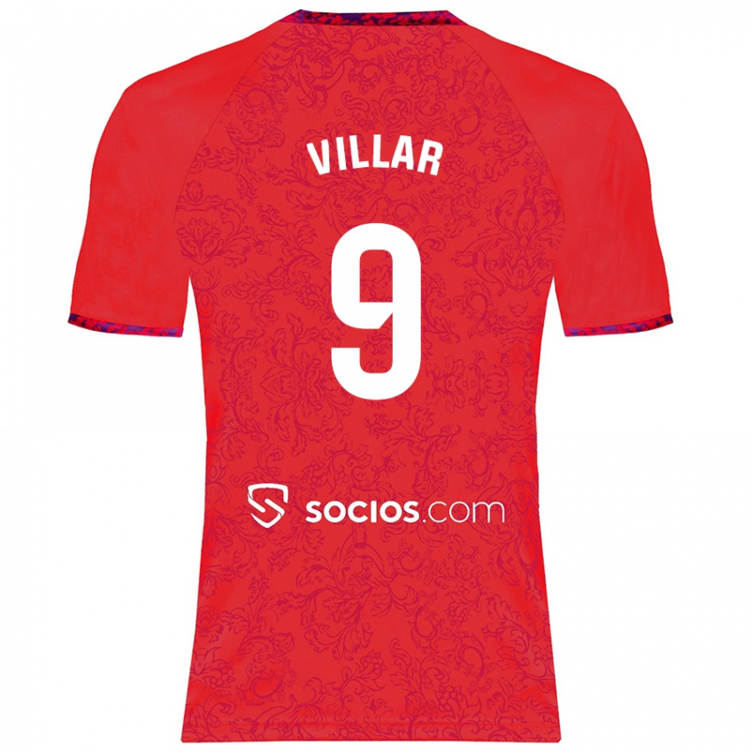 Kinder Iker Villar #9 Rot Auswärtstrikot Trikot 2024/25 T-Shirt Schweiz