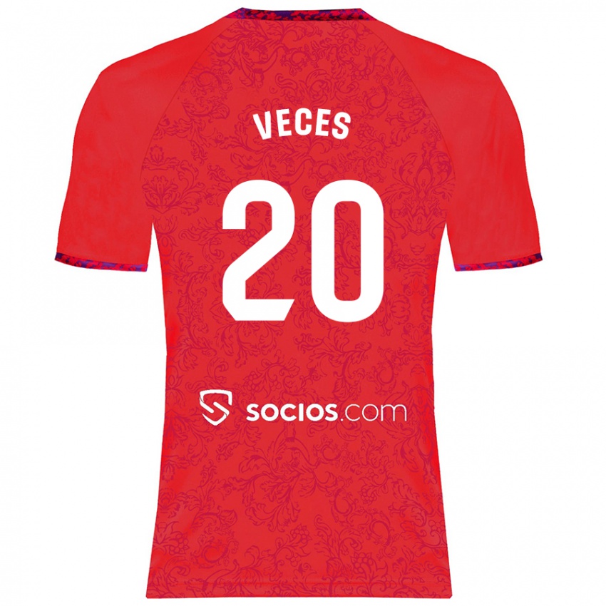 Kinder Sergio Veces #20 Rot Auswärtstrikot Trikot 2024/25 T-Shirt Schweiz