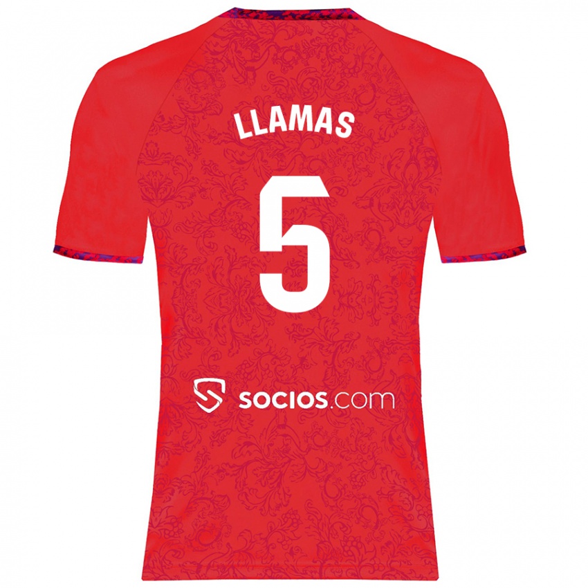 Kinder Eva Llamas Hernández #5 Rot Auswärtstrikot Trikot 2024/25 T-Shirt Schweiz