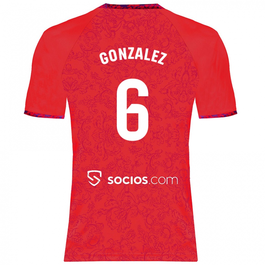 Kinder Pamela González #6 Rot Auswärtstrikot Trikot 2024/25 T-Shirt Schweiz