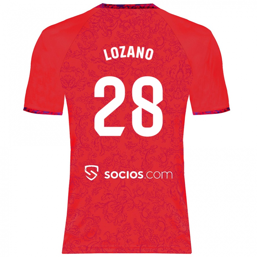 Kinder Elena Lozano #28 Rot Auswärtstrikot Trikot 2024/25 T-Shirt Schweiz