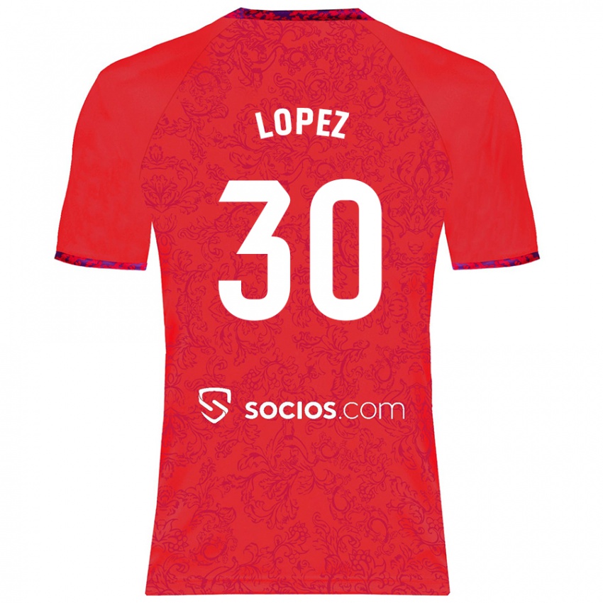 Kinder Alba López #30 Rot Auswärtstrikot Trikot 2024/25 T-Shirt Schweiz