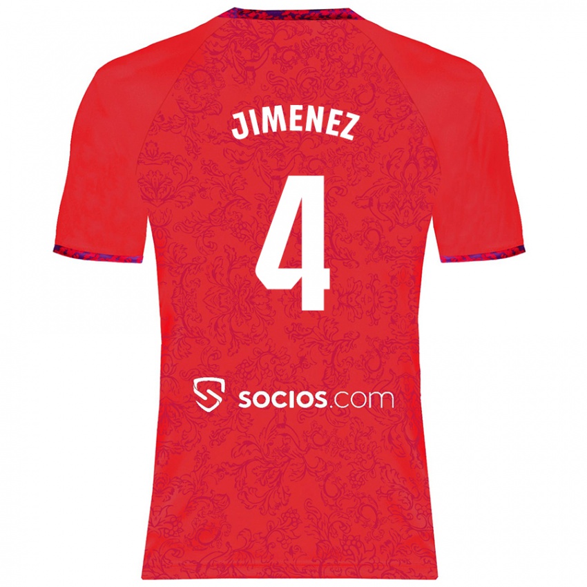 Kinder Diego Jiménez #4 Rot Auswärtstrikot Trikot 2024/25 T-Shirt Schweiz