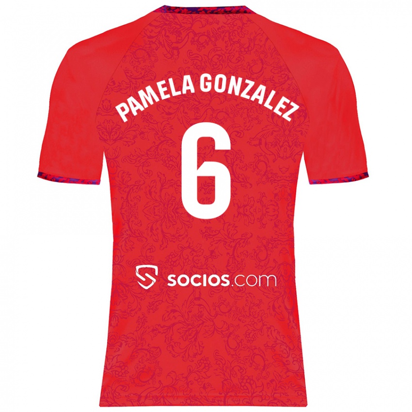 Kinder Cinthia Pamela González Medina #6 Rot Auswärtstrikot Trikot 2024/25 T-Shirt Schweiz