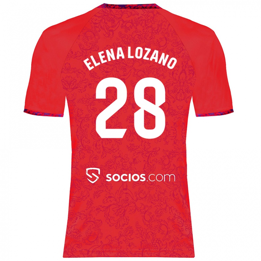 Kinder Elena Lozano Gallego #28 Rot Auswärtstrikot Trikot 2024/25 T-Shirt Schweiz