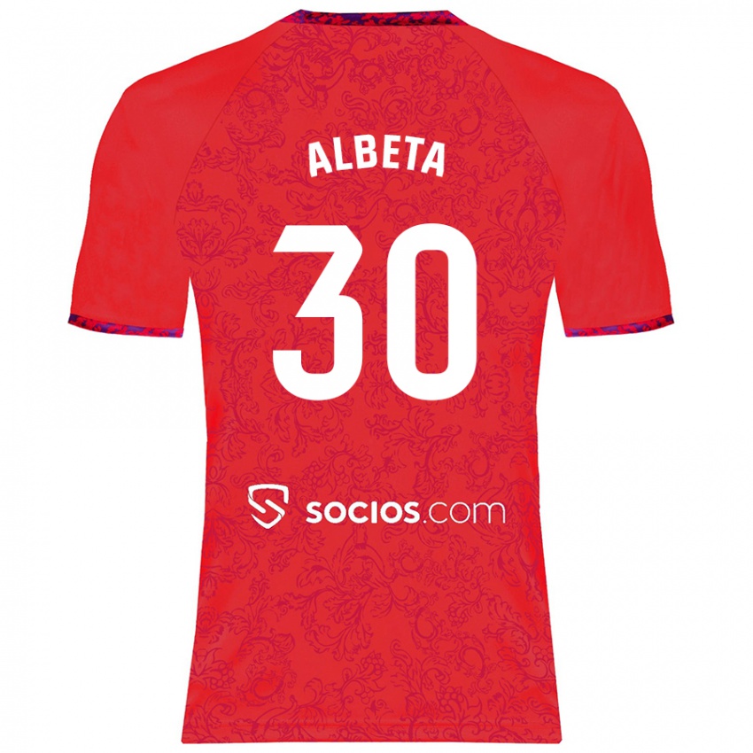 Kinder Alba María López Montiel #30 Rot Auswärtstrikot Trikot 2024/25 T-Shirt Schweiz