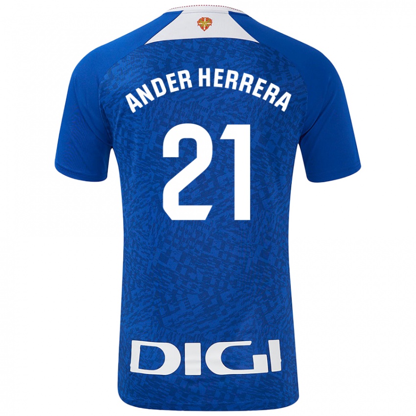 Kinder Ander Herrera #21 Königsblau Auswärtstrikot Trikot 2024/25 T-Shirt Schweiz