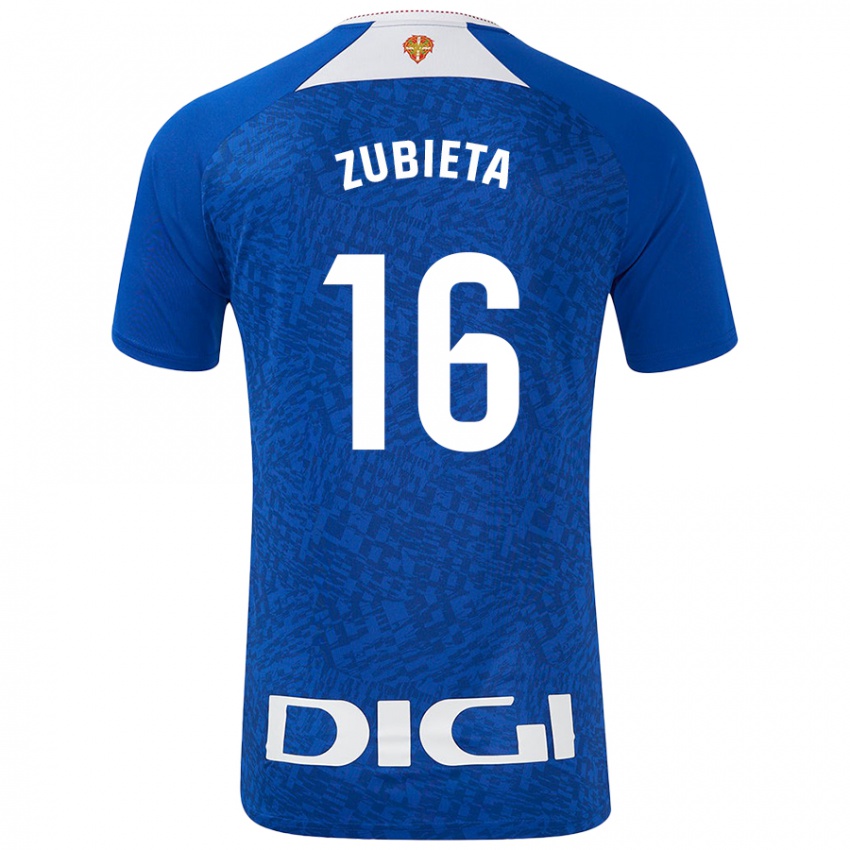 Enfant Maillot Maite Zubieta Arambarri #16 Bleu Roi Tenues Extérieur 2024/25 T-Shirt Suisse