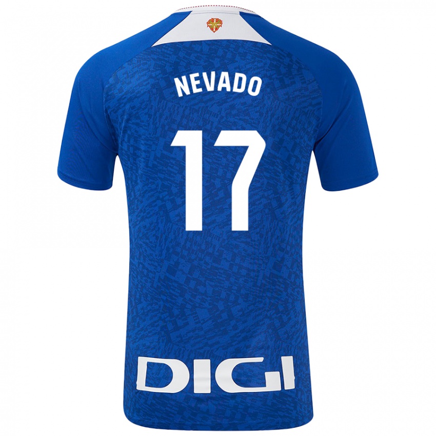 Enfant Maillot Nerea Nevado Gómez #17 Bleu Roi Tenues Extérieur 2024/25 T-Shirt Suisse