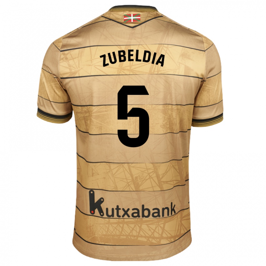 Kinder Igor Zubeldia #5 Braun Auswärtstrikot Trikot 2024/25 T-Shirt Schweiz