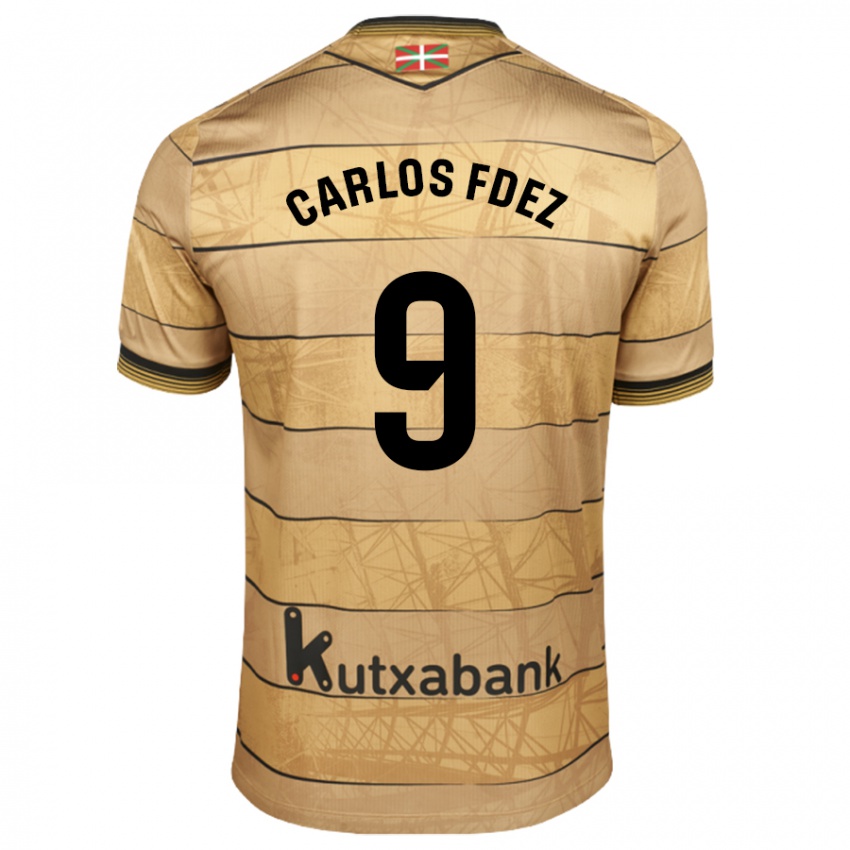 Kinder Carlos Fernández #9 Braun Auswärtstrikot Trikot 2024/25 T-Shirt Schweiz