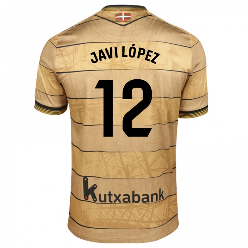 Kinder Javi López #12 Braun Auswärtstrikot Trikot 2024/25 T-Shirt Schweiz