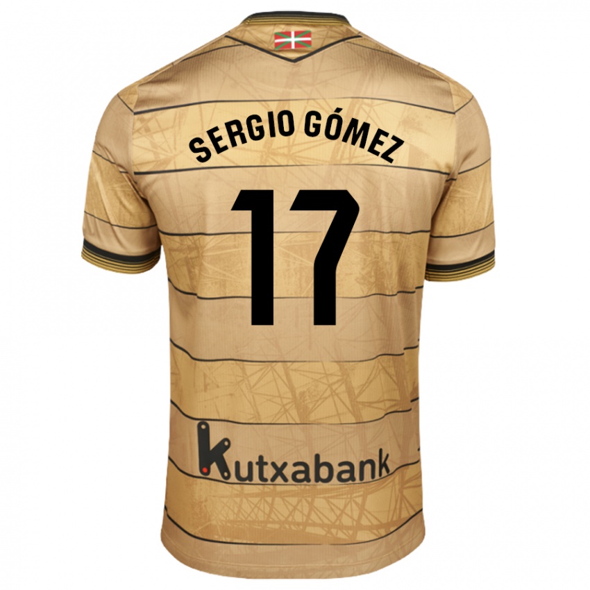 Kinder Sergio Gómez #17 Braun Auswärtstrikot Trikot 2024/25 T-Shirt Schweiz