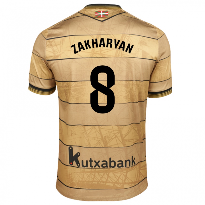 Kinder Arsen Zakharyan #8 Braun Auswärtstrikot Trikot 2024/25 T-Shirt Schweiz