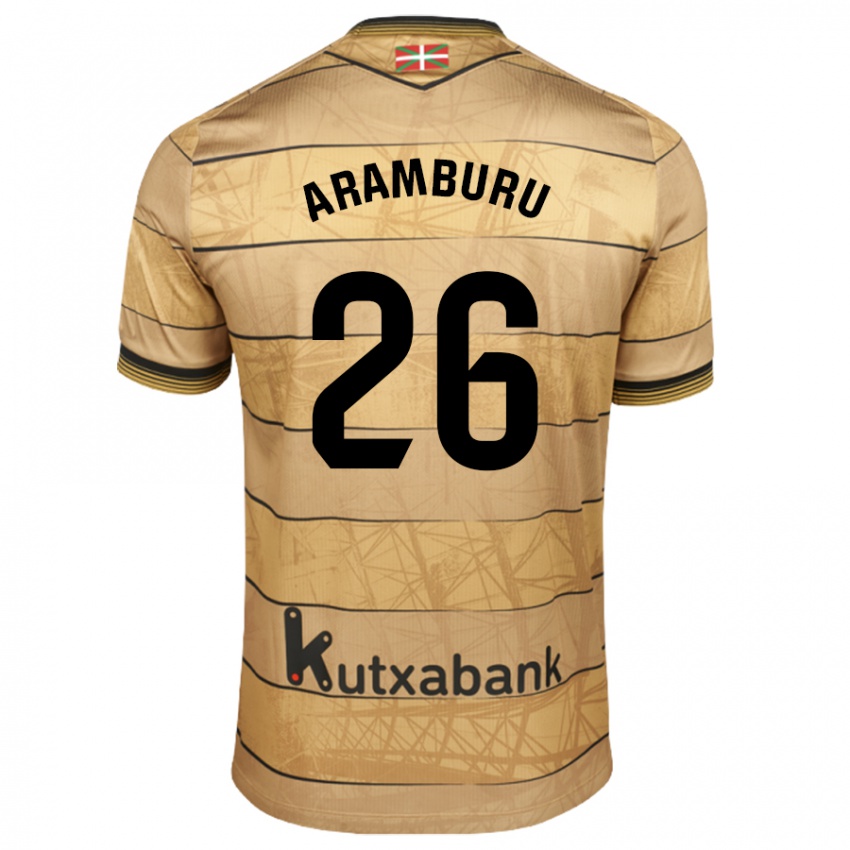 Kinder Jon Aramburu #26 Braun Auswärtstrikot Trikot 2024/25 T-Shirt Schweiz