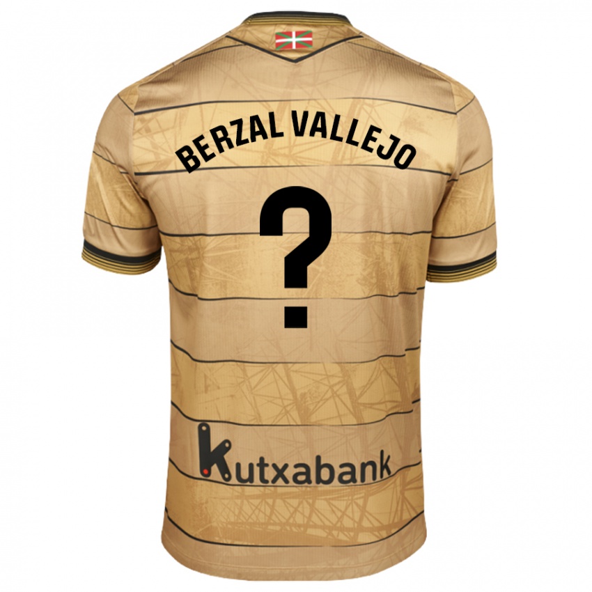 Kinder Asier Berzal Vallejo #0 Braun Auswärtstrikot Trikot 2024/25 T-Shirt Schweiz