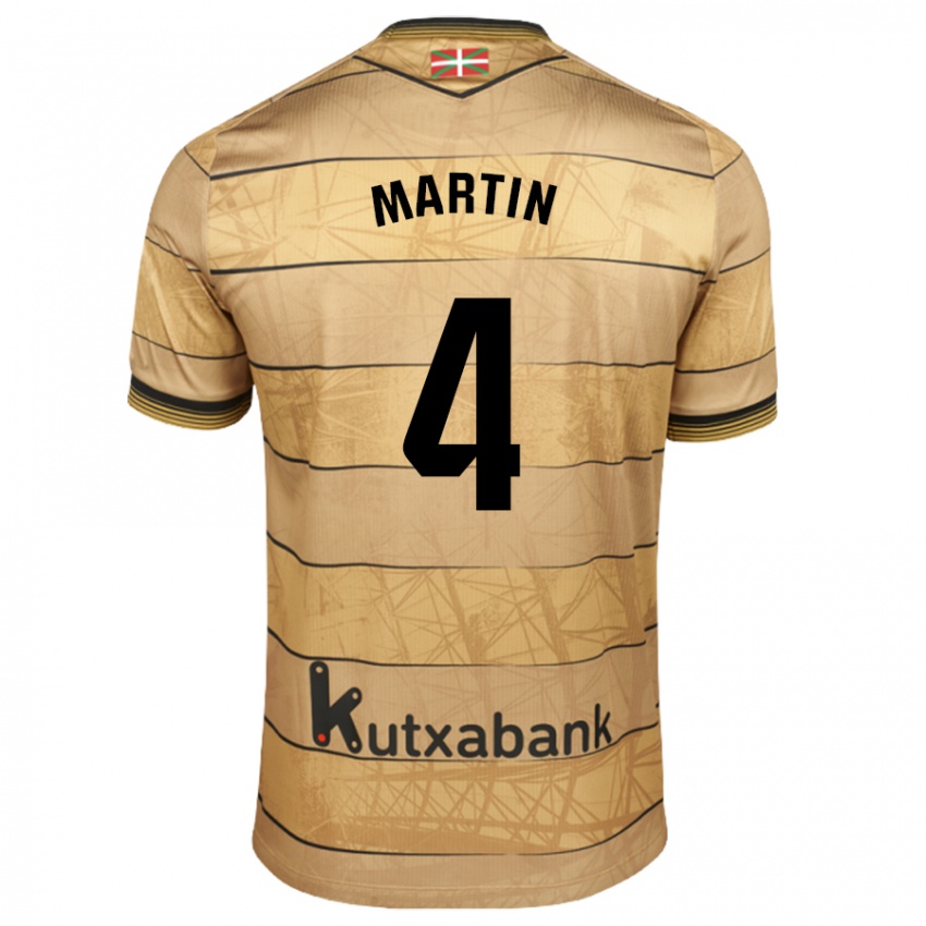 Kinder Jon Martín #4 Braun Auswärtstrikot Trikot 2024/25 T-Shirt Schweiz