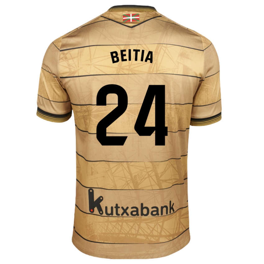 Kinder Luken Beitia #24 Braun Auswärtstrikot Trikot 2024/25 T-Shirt Schweiz