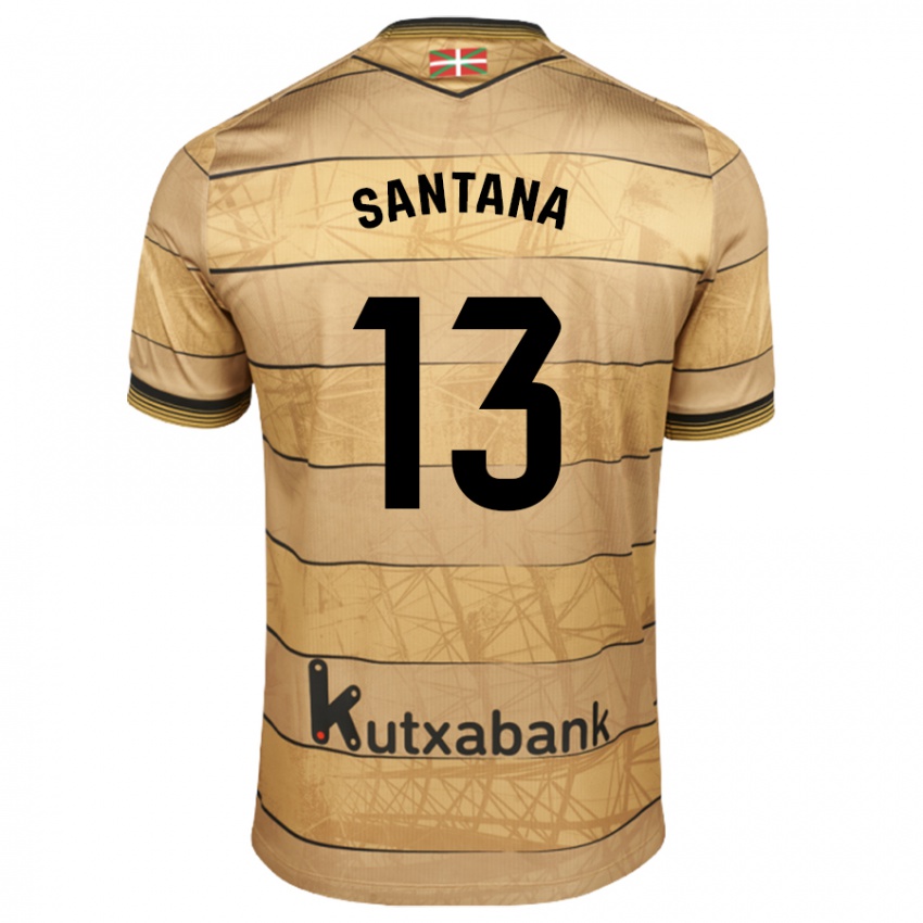 Kinder Olatz Santana #13 Braun Auswärtstrikot Trikot 2024/25 T-Shirt Schweiz