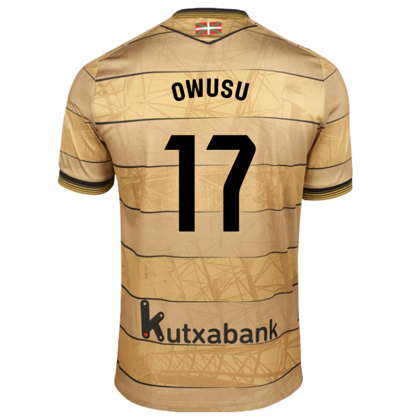 Kinder Jacqueline Owusu #17 Braun Auswärtstrikot Trikot 2024/25 T-Shirt Schweiz