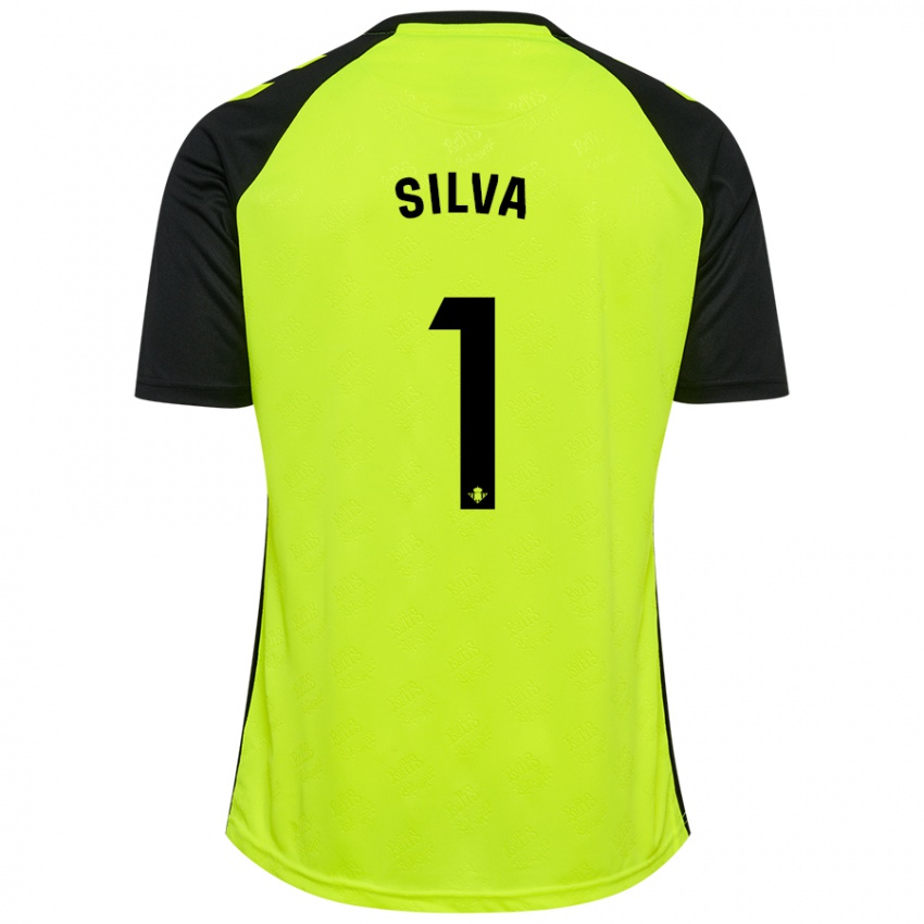 Kinder Rui Silva #1 Fluoreszierendes Gelb Schwarz Auswärtstrikot Trikot 2024/25 T-Shirt Schweiz