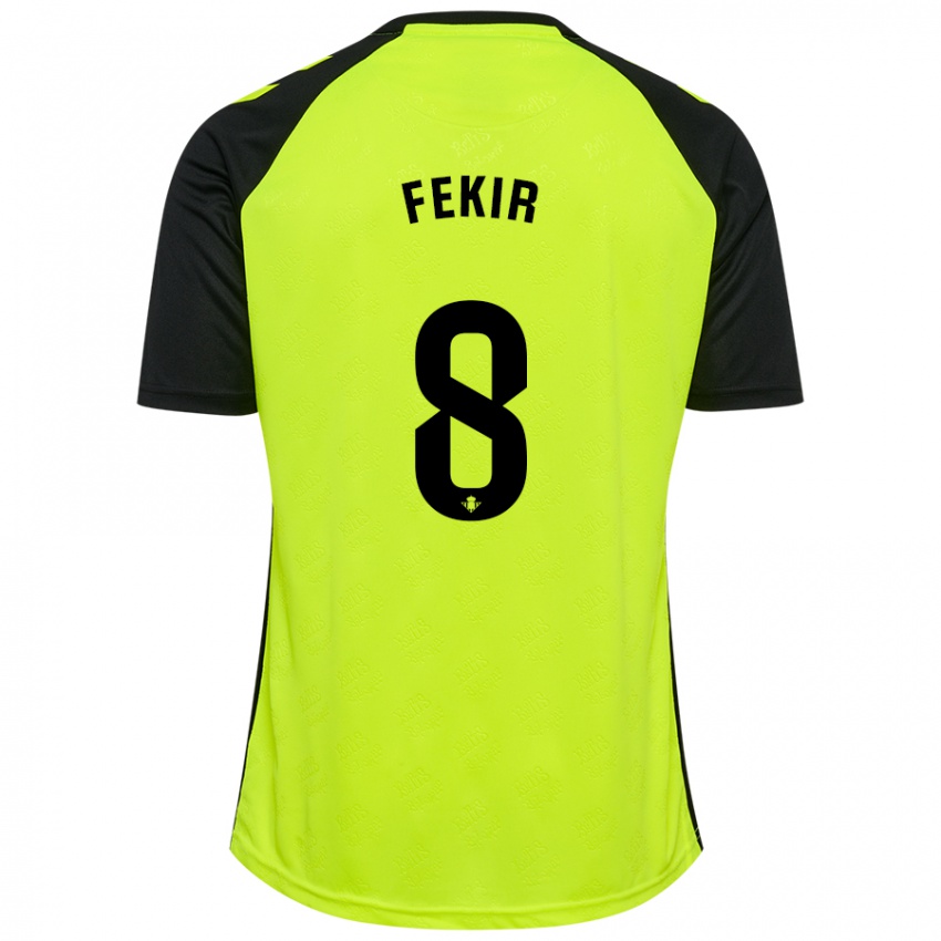 Kinder Nabil Fekir #8 Fluoreszierendes Gelb Schwarz Auswärtstrikot Trikot 2024/25 T-Shirt Schweiz