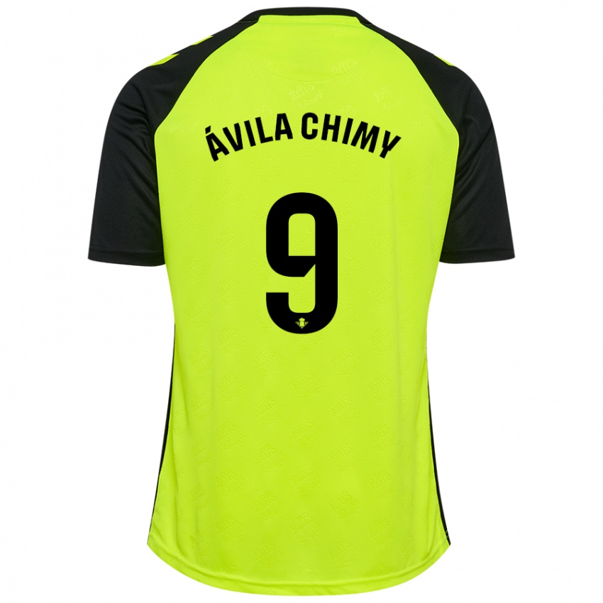 Kinder Chimy Ávila #9 Fluoreszierendes Gelb Schwarz Auswärtstrikot Trikot 2024/25 T-Shirt Schweiz