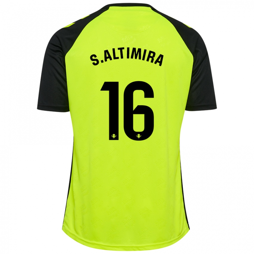 Kinder Sergi Altimira #16 Fluoreszierendes Gelb Schwarz Auswärtstrikot Trikot 2024/25 T-Shirt Schweiz