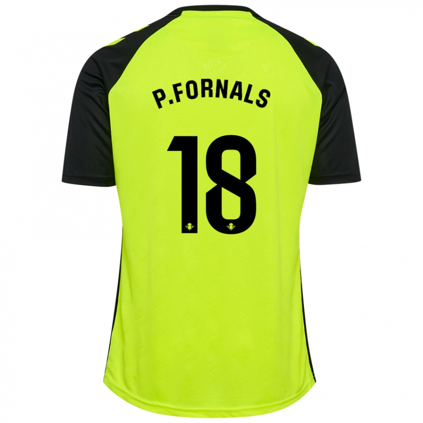 Kinder Pablo Fornals #18 Fluoreszierendes Gelb Schwarz Auswärtstrikot Trikot 2024/25 T-Shirt Schweiz