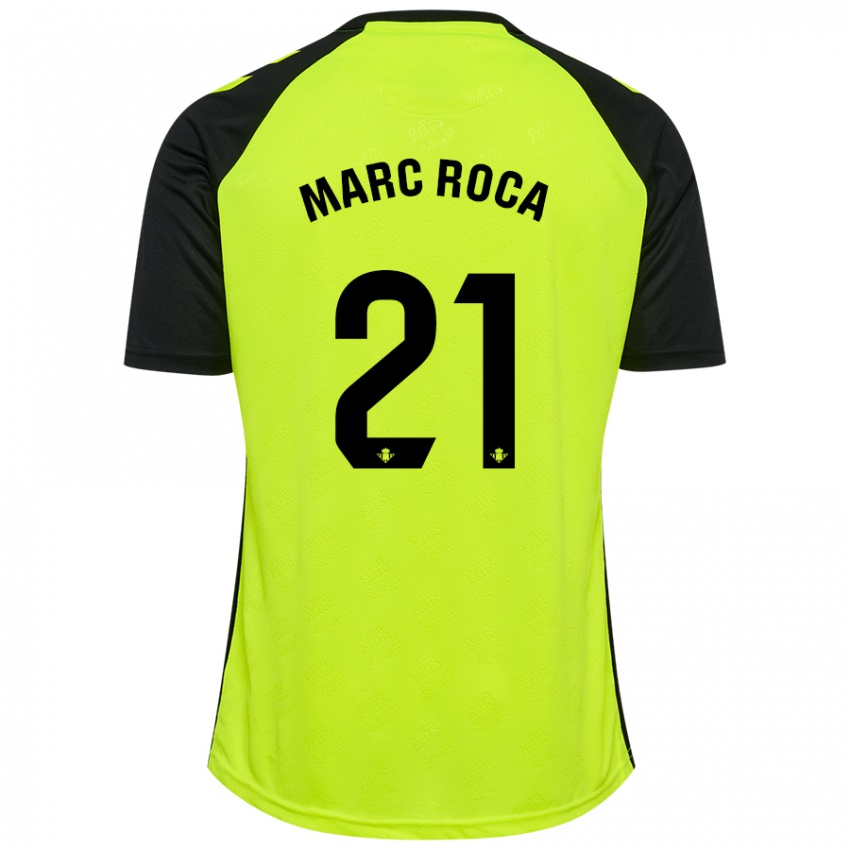 Kinder Marc Roca #21 Fluoreszierendes Gelb Schwarz Auswärtstrikot Trikot 2024/25 T-Shirt Schweiz