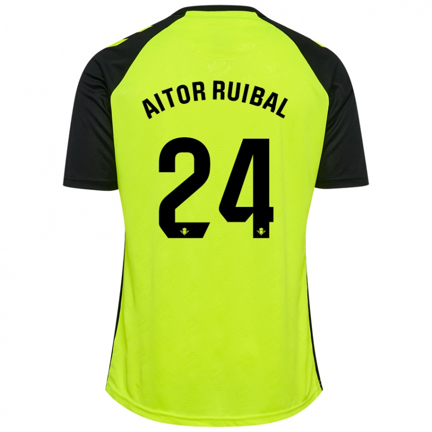 Kinder Aitor Ruibal #24 Fluoreszierendes Gelb Schwarz Auswärtstrikot Trikot 2024/25 T-Shirt Schweiz