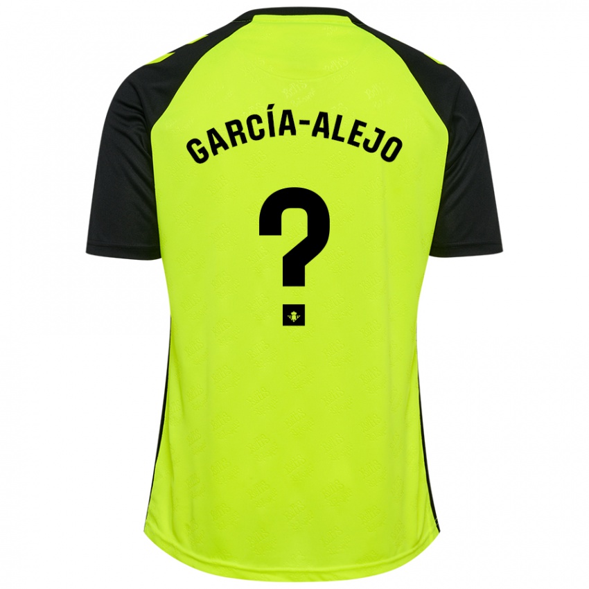 Kinder Raúl García-Alejo #0 Fluoreszierendes Gelb Schwarz Auswärtstrikot Trikot 2024/25 T-Shirt Schweiz